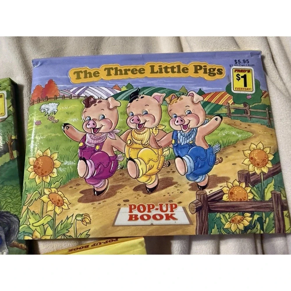 Playmore waldman pop up books bundle of 3 Vintage 3 Little Pigs Pinocchio Riding